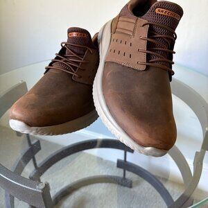 Sketcher Men's Brown Leather Slip on Casual Shoe's Size 10